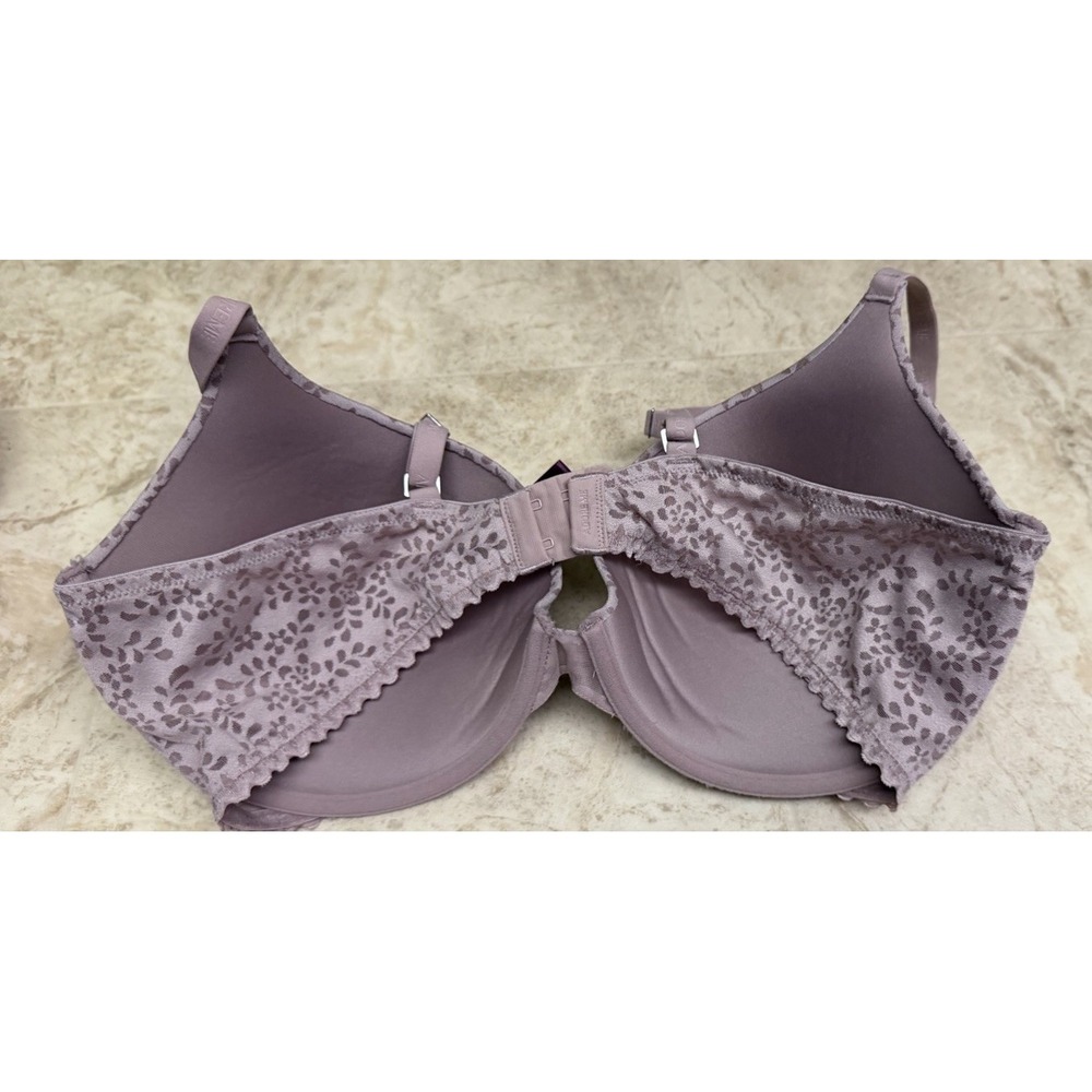 Adore Me Bra 38DD Purple Floral Lace T Shirt Bra Underwire Full Coverage - Picture 2 of 3